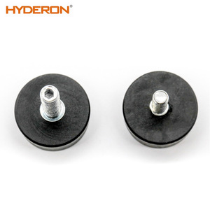 Hyderon Adjustable <b>Shelf</b> Feet Black <b>Plastic</b> Round Flat Bottom Furniture Pads - Product Image 5