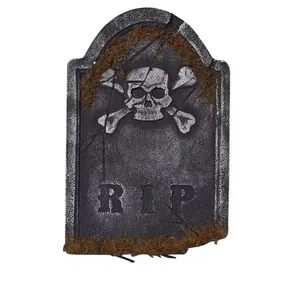 2023 Tombstone taman Halloween Bar busa kerangka makam karnaval Tombstone dengan huruf RIP Dekorasi Rumah hantu alat peraga pesta