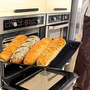 Molde de silicona perforado para pan, sin recubrimiento, antiadherente, con 5 ranuras, bandeja para hornear resistente al calor para pan <span class=keywords><strong>casero</strong></span> tipo Subway - Product Image 1