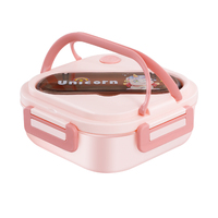 Boîte à lunch bento pour enfants en acier inoxydable PP avec 3 compartiments, micro-ondable, capacité de 1 à 3 L