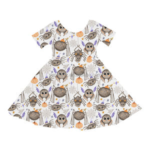 Vestido de bambú suave con estampado de lazos negros para niñas pequeñas Vestido de pijama bonito para niñas con patrón personalizado Suministro de fábrica - Product Image 4