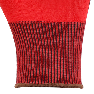 XINGYU Men's Work Safety <strong>Gloves</strong> <strong>Red</strong> Polyester Shell &amp; Black Nitrile Coated Anti-Slip Wholesale Construction <strong>Gloves</strong> - Product Image 5
