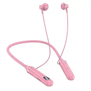 Top Seller Sports In Ear Earphone TWS Earbuds LED Display Neckband Headphones Microphone TF Card Wireless Earphone