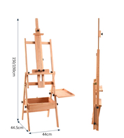 Chevalet d'artiste réglable en bois de hêtre professionnel pour croquis peinture à l'huile chevalets en bois de studio robustes de luxe