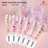Poudre à Tremper pour Ongles à Séchage Rapide Sans UV, Marque Privée, Poudre à Tremper Scintillante Stellar Cube