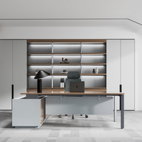 Bureau de direction moderne en bois massif avec fonction extensible pour poste de travail commercial en open space