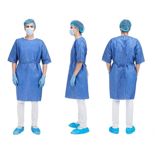 <span class=keywords><strong>Blouse</strong></span> SMS personnalisée en tissu PP Dobby, sans manches, pour patient, réversible, à manches courtes, <span class=keywords><strong>jetable</strong></span>, pour examen et isolation - Product Image 1