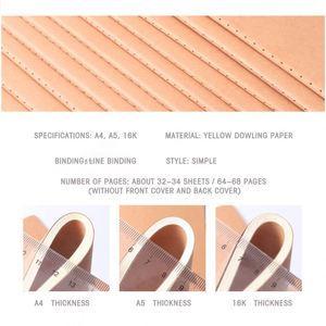 16k Simple Kraft Paper Car Line <b>Book</b> A4 Big <b>Book</b> Cornell Notebook B5 Blank English Grid <b>Book</b> - Product Image 6