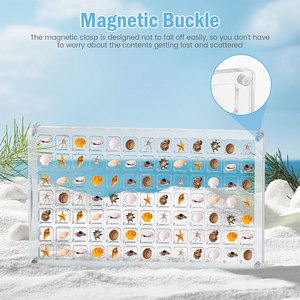 Organizador de conchas marinas acrílico personalizado de fábrica, caja de almacenamiento magnética, soporte de exhibición con mostrador de superficie pulida, estantes de conchas marinas - Product Image 5