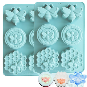 Honeybee & Honeycomb Silicone <b>Molds</b> with Easy Demould Feature for Homemade Soap Lotion Bar Jello Bath Bomb Beeswax <b>Candle</b> - Product Image 1