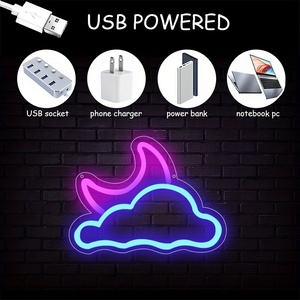Nuage et lune pour décoration murale Enseigne au néon LED alimentée par USB pour chambre d'enfant décoration de fête de mariage - Product Image 6