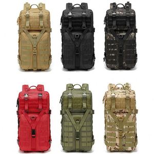 Sac à dos tactique de camouflage 40L pour l'extérieur, imperméable, avec système Molle, antivol, en polyester - Product Image 3