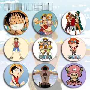 Quadratic Element Anime ONE PIECE Badges Cartoon Icons pin Backpacks Pins for Clothes Lapel Brooch Straw Hat pin