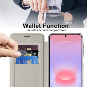 Étui de téléphone à clapet de style professionnel de luxe, avec ligne CD, aimant puissant, en cuir PU, pour A27 A57 A37 5G/S26 S25 S24 S23 <span class=keywords><strong>S22</strong></span> - Product Image 1