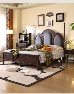 Cama de Madera Sólida de Estilo Europeo, Estilo <span class=keywords><strong>Hotel</strong></span> Americano de Lujo, Moderna y Minimalista, Cama de Princesa de Estilo Vintage, Cama Semi-lujosa - Product Image 2