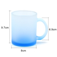 Gobelets à Sublimation de qualité supérieure, tasse en verre dépoli Fluorescent avec poignée, tasse à café bière 11oz