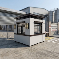 Cabine de sécurité portable préfabriquée personnalisable, moderne, respirante, rectangulaire, en structure acier, pour parking, modèle 1