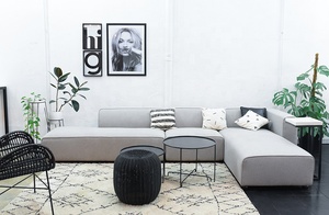 European Modern White Fabric <span class=keywords><strong>I</strong></span> Shaped Sectional Corner Couch Sofa - Product Image 2
