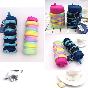 Silicone <b>Water</b> <b>Bottle</b> Foldable Telescopic 401ml <b>500ml</b> Portable Outdoor Travel Sports Cup Unisex - Product Image 5