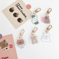 Corée Ins Style mignon dessin animé étui pour écouteurs pendentif chaîne personnalisé imprimé acrylique mousqueton porte-clés tendance de la mode