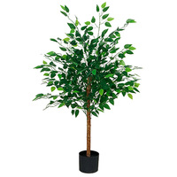 NINI Home Arbre artificiel en plastique Ficus Religiosa vert pour intérieur, Pâques, Thanksgiving, Noël, écologique, haute simulation