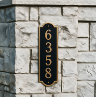 Plaque en laiton poli avec LED, couleur et taille personnalisées, plaque en aluminium gravée, numéro de chambre d'hôtel ou d'appartement, plaque métallique, montage facile