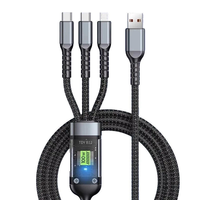 Câble USB Type-C 3-en-1 Super Rapide 100W avec Blindage Tressé et Gaine en PVC pour Téléphones Android