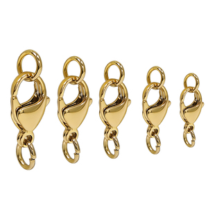 304 不锈钢 18K 金跳环龙虾扣 DIY 珠宝制作用品，适用于手链和项链链 - Product Image 1