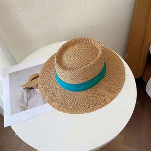 Sombrero de Paja de Ala Ancha Elegante y a la Moda para Mujer, Unisex, para Playa, Sombrero de Paja de Guardavidas de Lujo con Parte Superior Plana para Vacaciones de Verano, Venta al por Mayor - Product Image 6