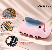 DOWELL Nouvelle Pince à Cheveux Personnalisée en Acétate, Motif Éléphant Animal, Mignonne, de Qualité Supérieure, Pince Requin Amusante pour Enfants et Femmes