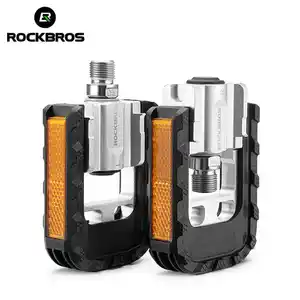 ROCKBROS folding bicycle pedal for bicycle mountain bike pedal assist warning light bicycle pedal clips