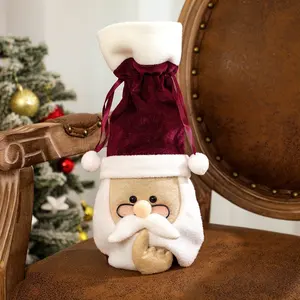 Санта-Клаус Рождественский шнурок для бутылки Красного вина Обложка Сумки для домашнего ужина украшения стола Декор