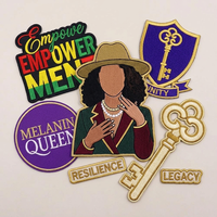 Patch brodé personnalisé pour fille, motif haute densité, badge à thermocoller ou à coudre avec bordure surjetée pour chemise de travail