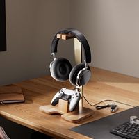Support multifonction en bois pour manettes et casque – Accessoire de jeu pour salon – Type sur pied