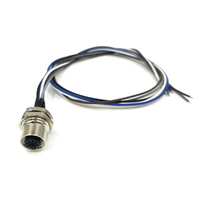 Câble blindé M8 M12 en laiton avec connecteur mâle, étanche IP67, 3/4/5/8 broches, longueur personnalisée pour automatisation de capteurs