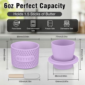 Customization Silicone Butter Dish with Knife Ceramic Base Air-Tight <b>Storage</b> <b>Container</b> European Farmhouse Style Kitchenware Gift - Product Image 3