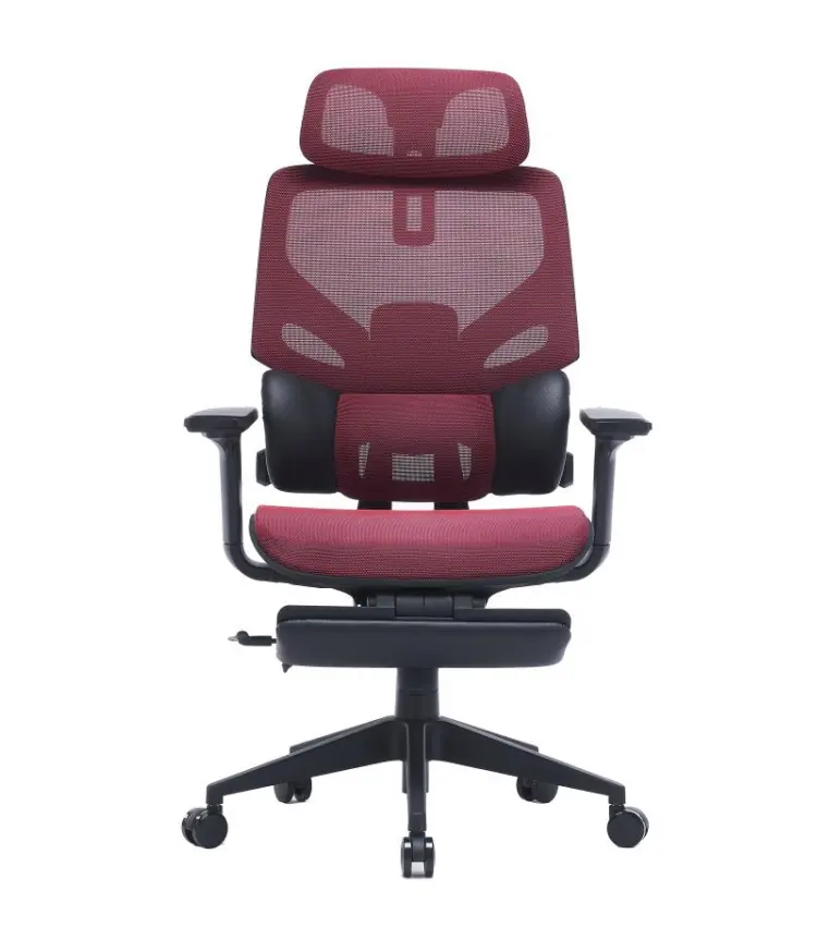 Anji Silla Gamer Red Mesh Ergonomic Chair Revolving Guest Swivel Office Chair for Meeting Room