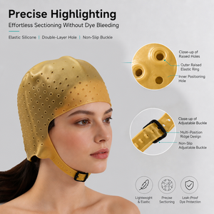 Outils de salon écologiques multifonctionnels, directement de l'usine, confortables et de qualité, bonnet en silicone pour la coloration des cheveux avec aiguilles en acier pour femmes et hommes - Product Image 1