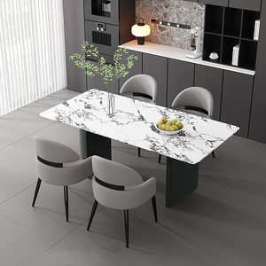 Chaise de salle à manger de luxe Chaise de salle à manger rembourrée en cuir avec dossier incurvé et pieds en métal <span class=keywords><strong>Fauteuil</strong></span> de cuisine et de restaurant - Product Image 3