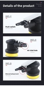 <span class=keywords><strong>Ponceuse</strong></span> excentrique pneumatique à palettes rotatives 3 pouces 13000 tr/min 75 mm, polisseuse à air palmier à vitesse variable pour bois, voiture, métal - Product Image 5