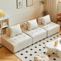 Canapé moderne pour salon d'appartement, une place, léger, emballé sous vide, en laine d'agneau, cuir résistant aux rayures, haute densité