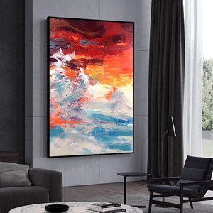 Pintura al Óleo Pintada a Mano, Gran Escala, Arte Abstracto 3D, Estilo Minimalista, con Marco, para Sala de Estar, Pasillo, Entrada - Product Image 3
