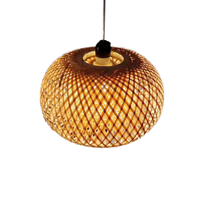 Yiqiang โป๊ะไฟสองชั้นทำจากไม้ไผ่สานสำหรับร้านอาหารห้องนอน - Product Image 1