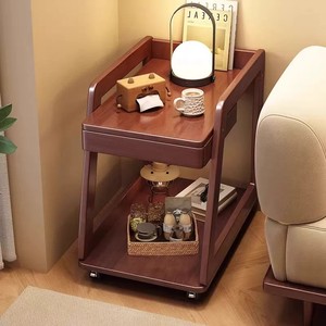 <span class=keywords><strong>Table</strong></span> basse nordique moderne en bois massif, meuble d'appoint <span class=keywords><strong>de</strong></span> canapé, <span class=keywords><strong>table</strong></span> <span class=keywords><strong>de</strong></span> chevet <span class=keywords><strong>à</strong></span> <span class=keywords><strong>roulettes</strong></span>, chariot <span class=keywords><strong>à</strong></span> pousser, pour appartement et hôtel, écologique - Product Image 2