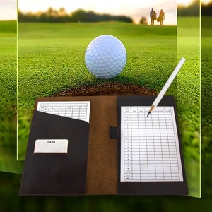 Leather Golf Yardage Book Vintage Cover Custom Logo Genuine Leather Golf Scorecard Holder for Engraving - Product Image 6