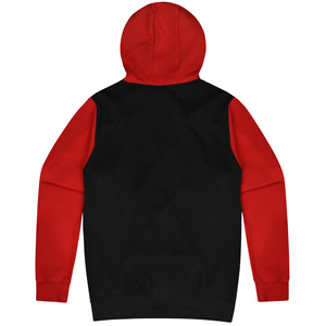 Wholesale <strong>Custom</strong> Red Black Color Block Soft Comfortable 20Polyester 80Cotton Mens Hoodie for Gym Training Daily Wear - Product Image 2