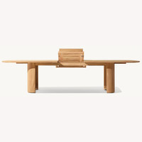 Table et chaises de salle à manger d'extérieur en teck massif, design nordique, mobiles, rétractables, imperméables, mobilier haut de gamme pour cour