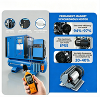 Compresseur d'air à vis portable personnalisé 4-en-1 7,5-22KW 10-30HP Monophasé Silencieux Refroidi par Air