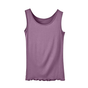 Débardeur de sport long en maille écoresponsable pour femme, coupe décontractée et tissu doux, idéal pour le yoga et les tenues athleisure décontractées - Product Image 1