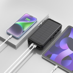 Banco de Energía Solar Inalámbrico de Emergencia para Exteriores de 16000 mAh, Carga Rápida, Soporte para Teléfono Móvil y Reloj, Linterna, Cable Micro USB Integrado - Product Image 2